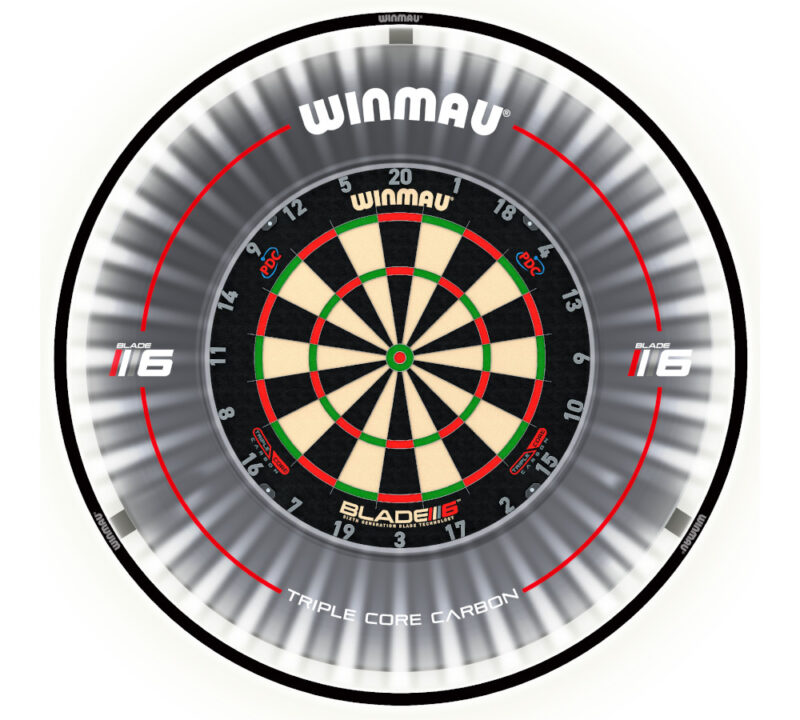 Winmau Plasma Dartbord Verlichtingssysteem vooraanzicht