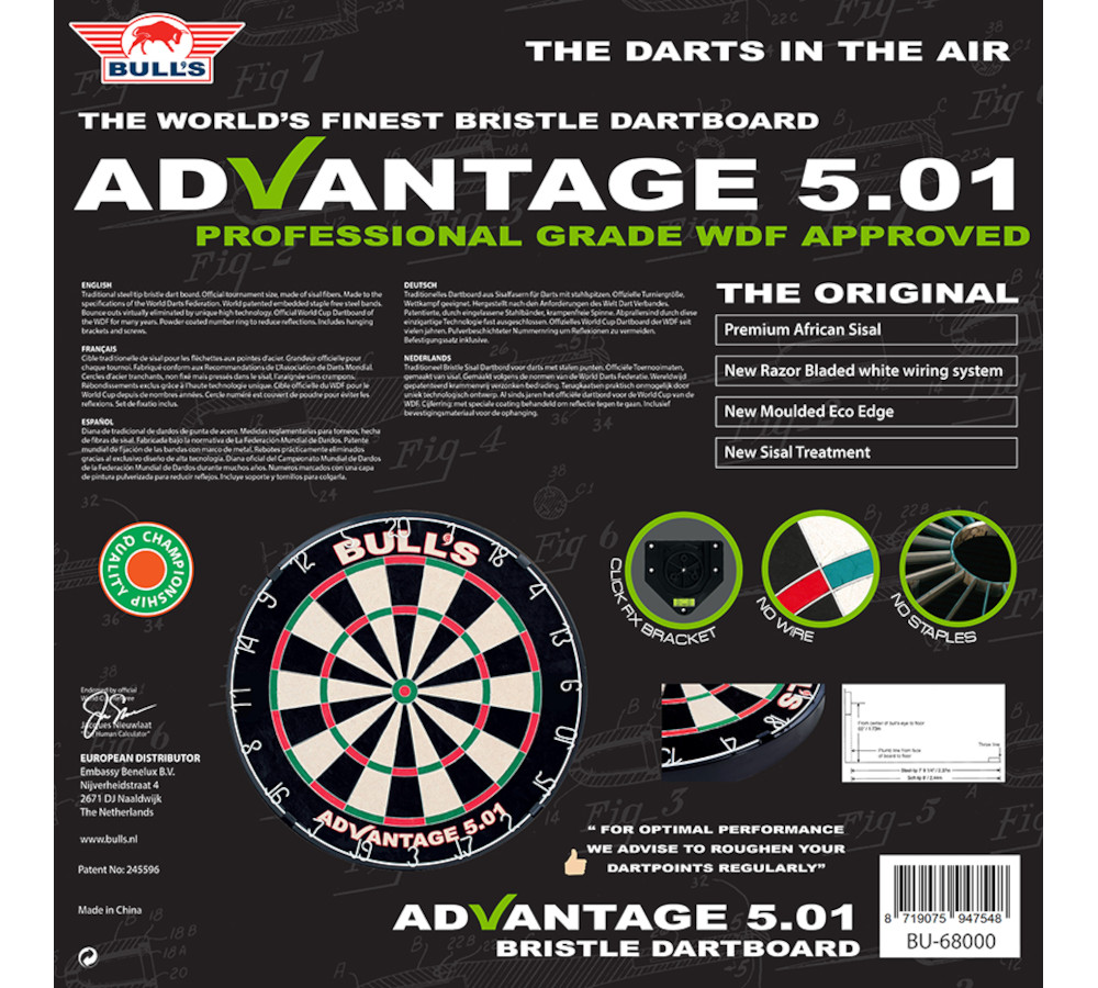 Advantage 501 Dartboard package back