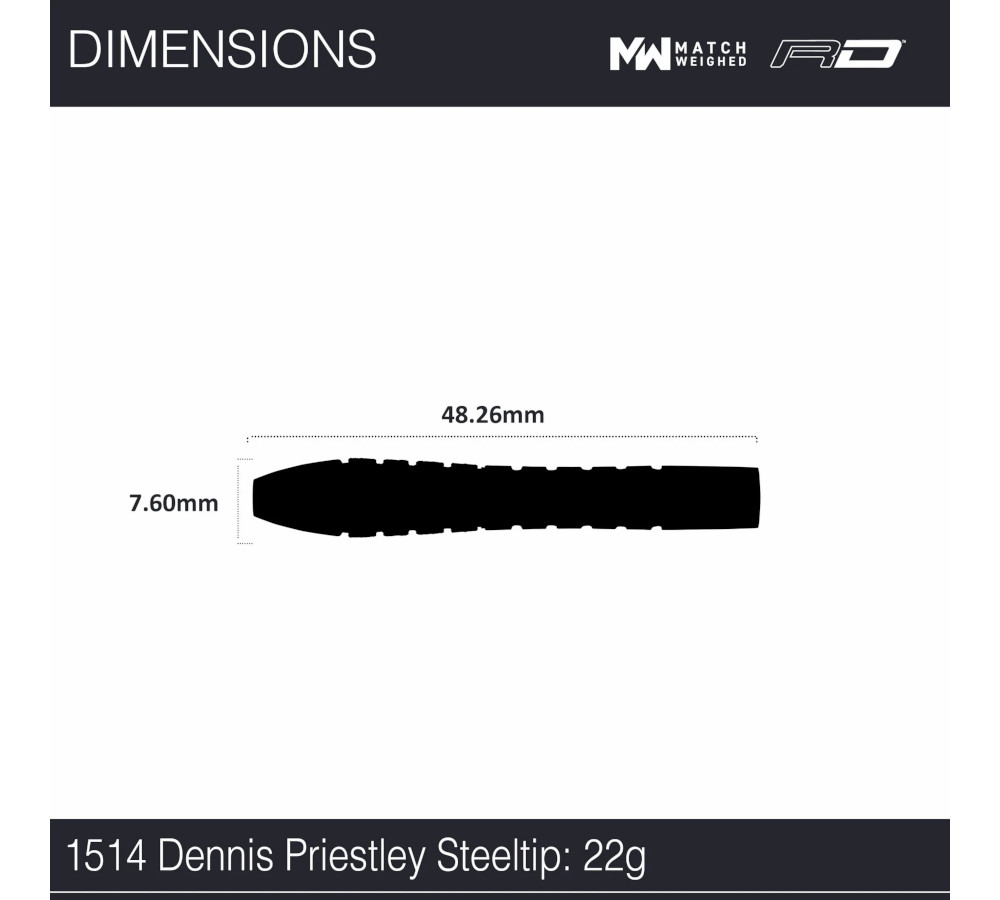 Dennis Priestley Diamond 3-Zero 22g steeltip barrel info