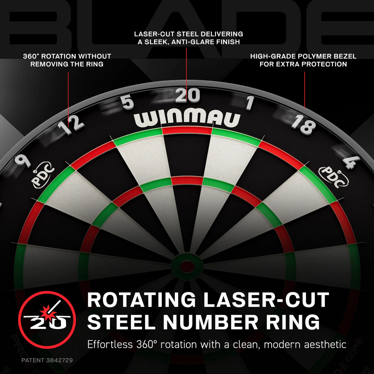 Close-up nummer ring Winmau blade X.