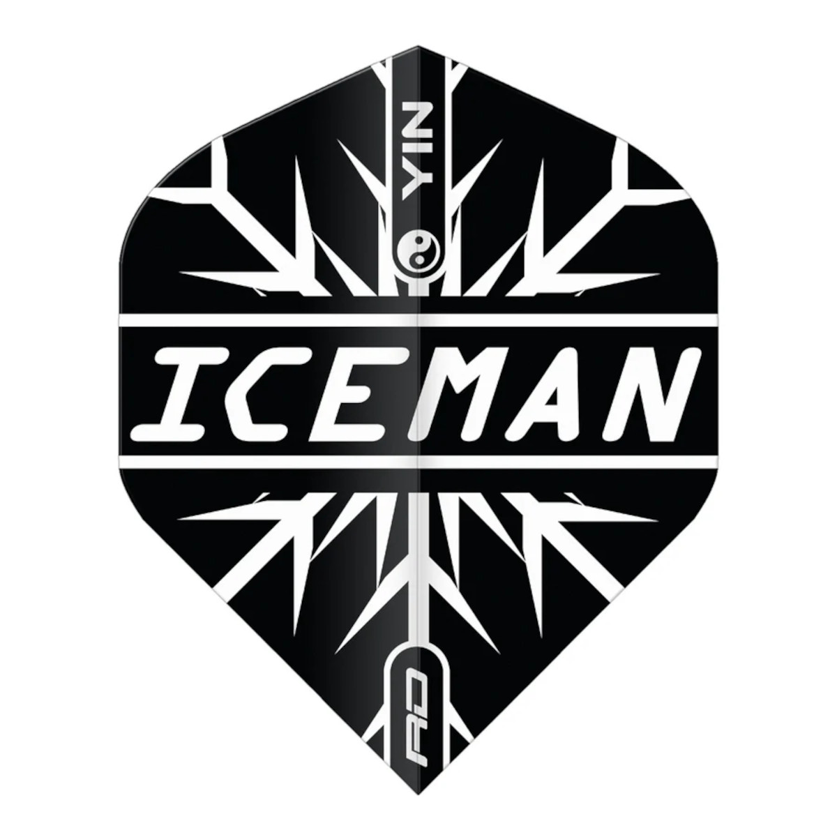 Gerwyn Price Black & White Yin Yang Flight van Red Dragon met zwarte voorzijde
