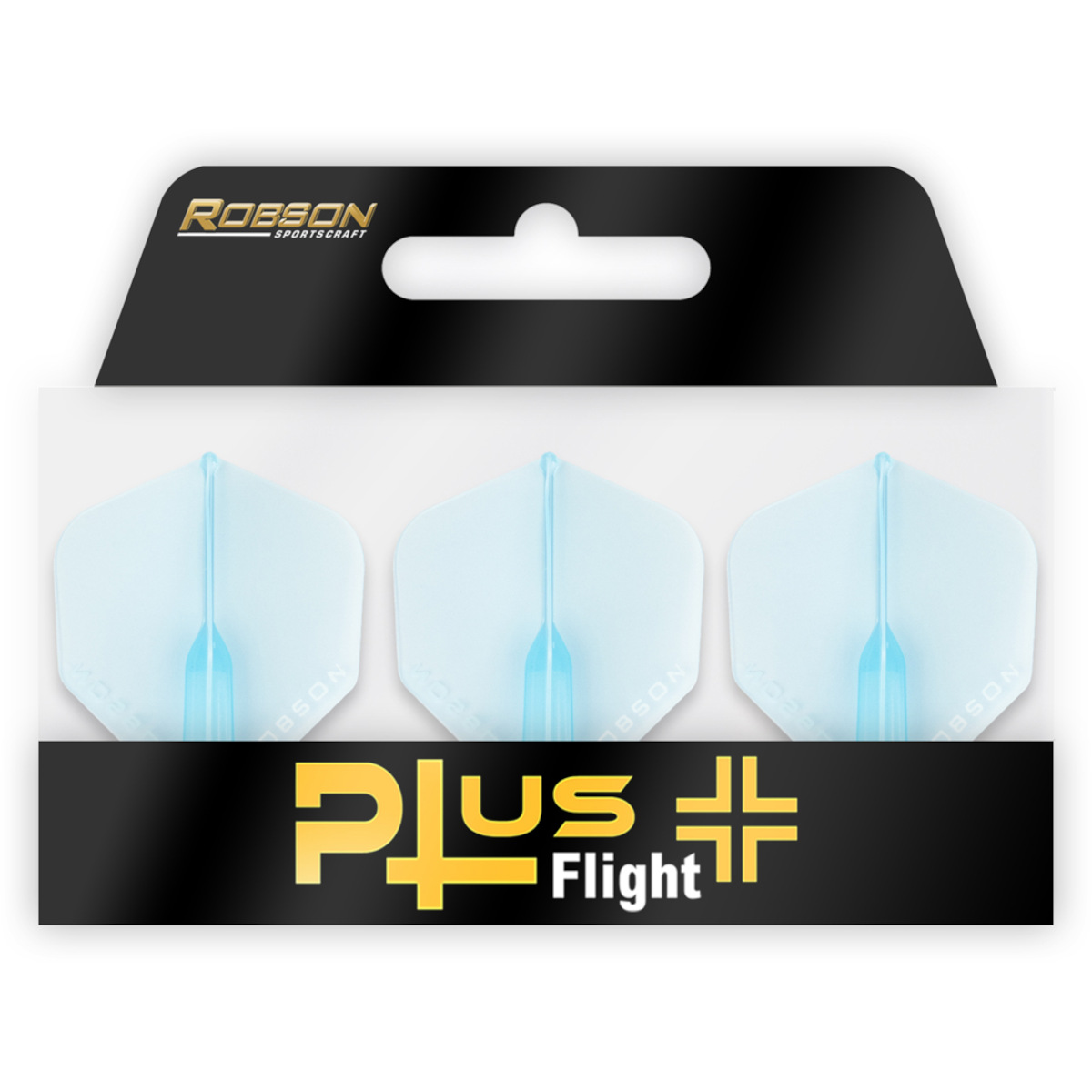 Verpakking Robson Plus Flight Crystal Clear Standaard No.2 Blue met 3 flights