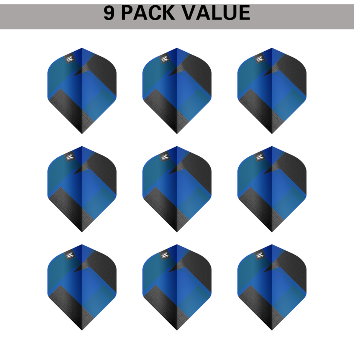 Target Pro.Ultra TAG Black Blue verpakking met 9 dartflights