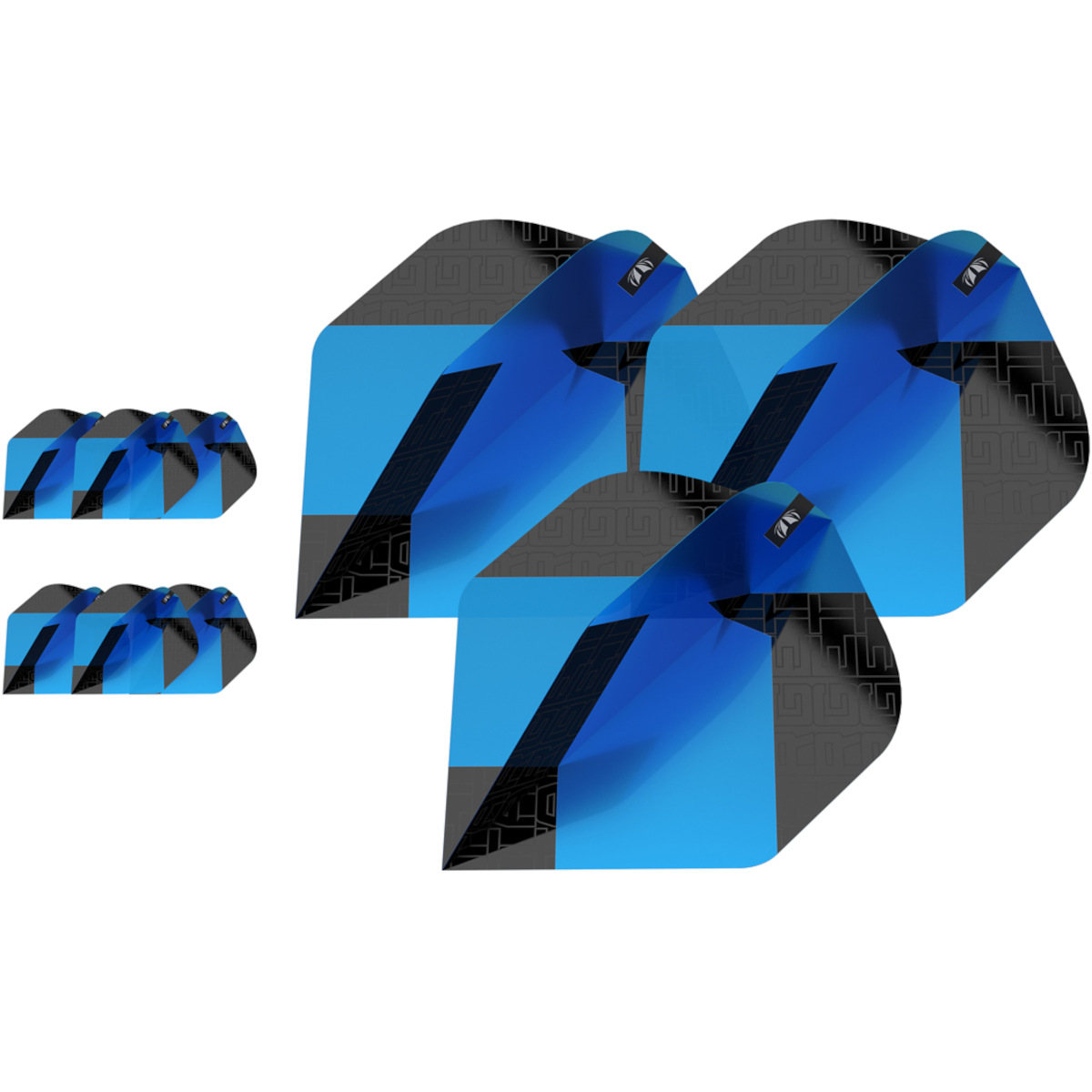 Target Pro.Ultra TAG Black Blue dartflights opengevouwen