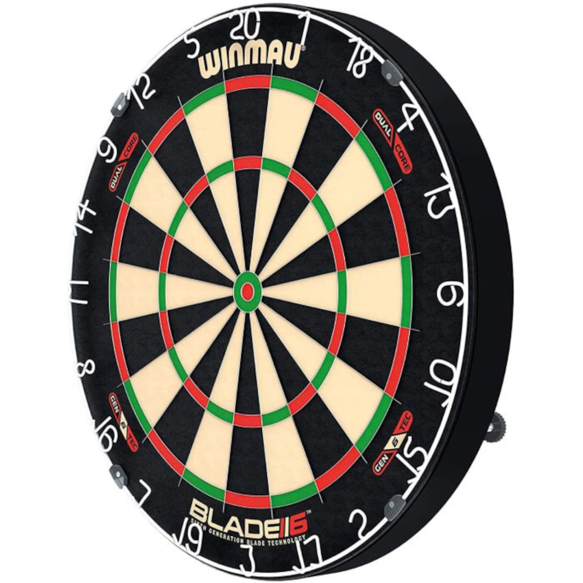 Winmau Blade 6 Dual Core dartbord met zichtbaar zijprofiel
