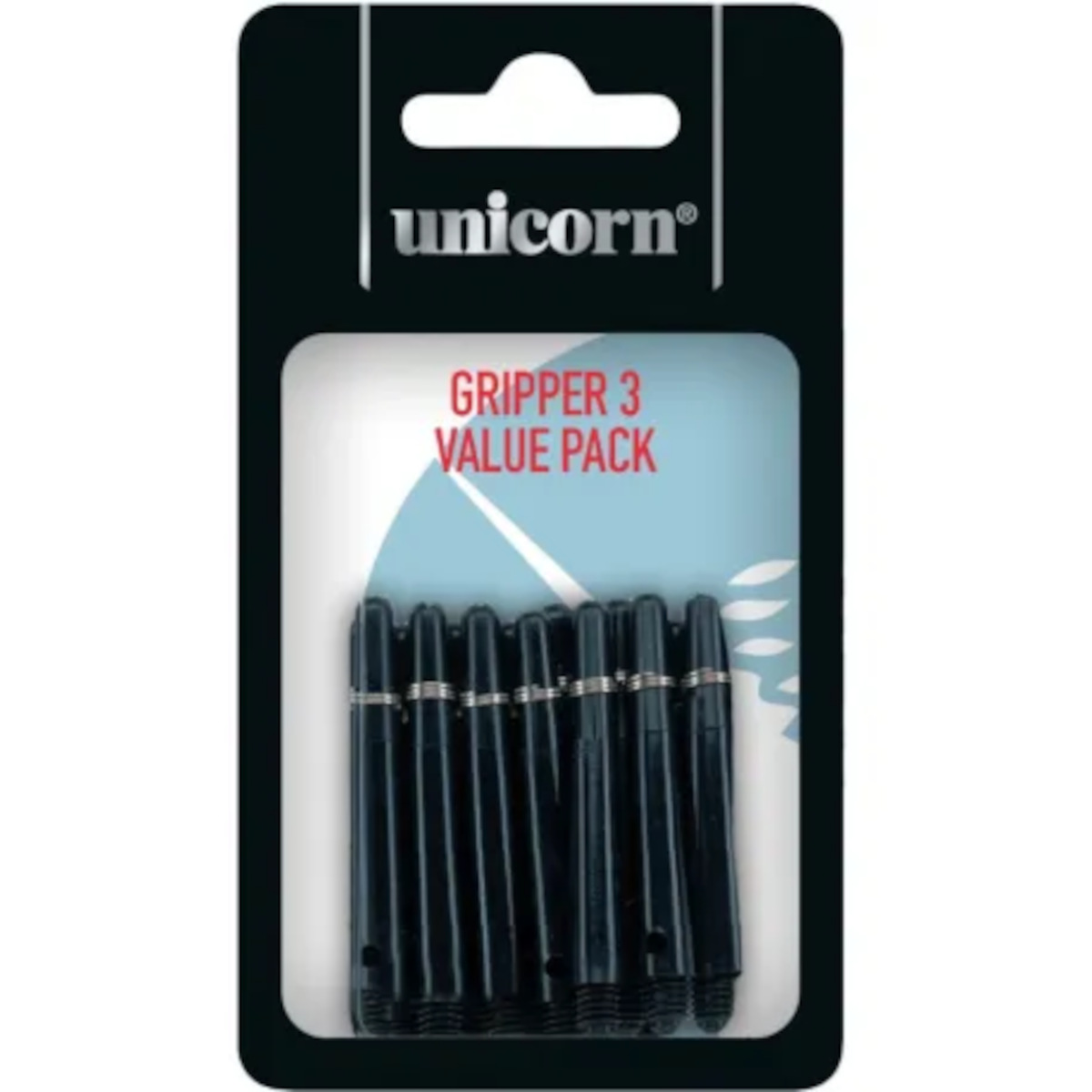 Unicorn Gripper 3 Black Short 5-Pack zwarte shafts in verpakking